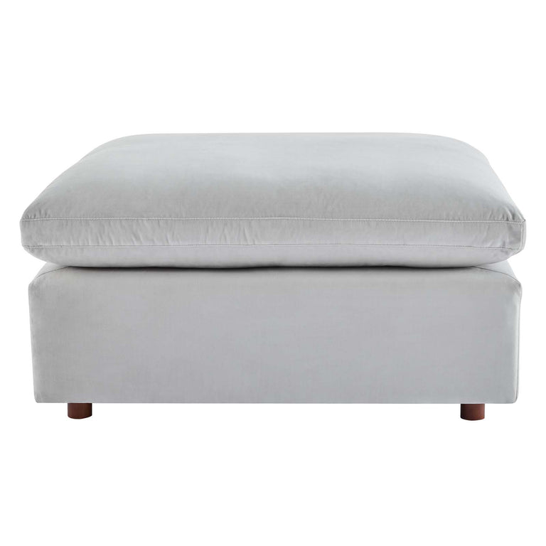 Commix Down Filled Overstuffed Performance Velvet 7-Piece Sectional Sofa in Light Gray, EEI-4825-LGR