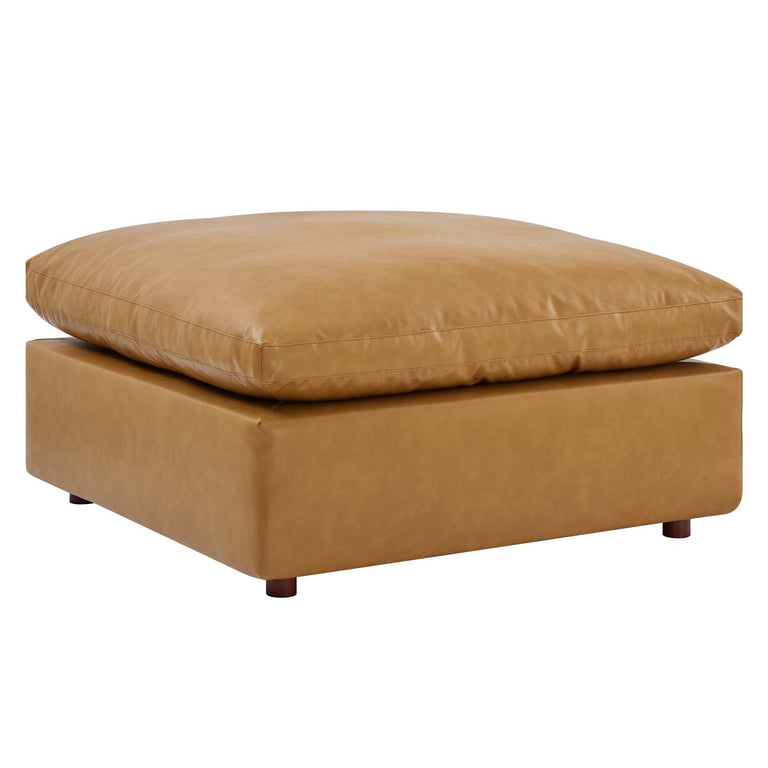 Commix Down Filled Overstuffed Vegan Leather 6-Piece Sectional Sofa in Tan, EEI-4918-TAN