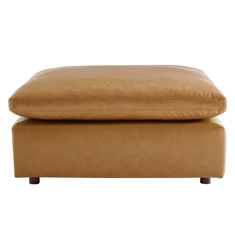 Commix Down Filled Overstuffed Vegan Leather 6-Piece Sectional Sofa in Tan, EEI-4918-TAN