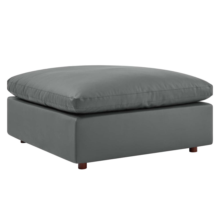 Commix Down Filled Overstuffed Vegan Leather 7-Piece Sectional Sofa in Gray, EEI-4922-GRY