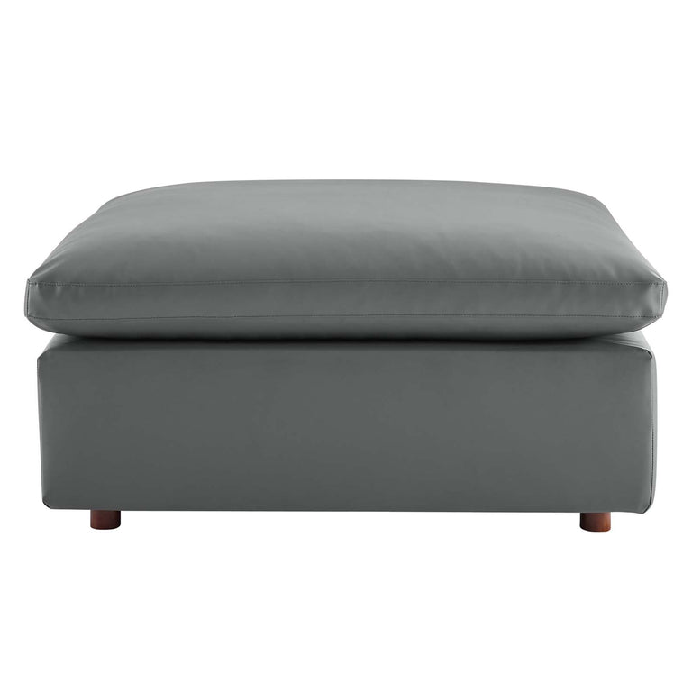 Commix Down Filled Overstuffed Vegan Leather 7-Piece Sectional Sofa in Gray, EEI-4922-GRY