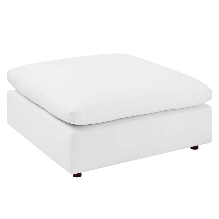 Commix Down Filled Overstuffed Vegan Leather 7-Piece Sectional Sofa in White, EEI-4922-WHI