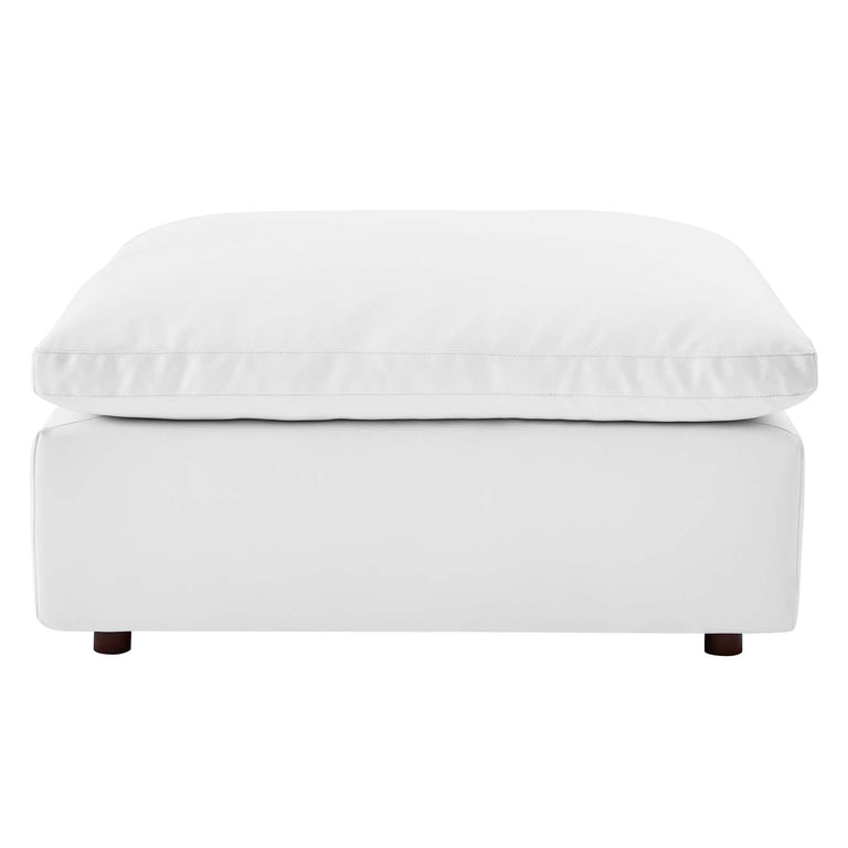 Commix Down Filled Overstuffed Vegan Leather 7-Piece Sectional Sofa in White, EEI-4922-WHI