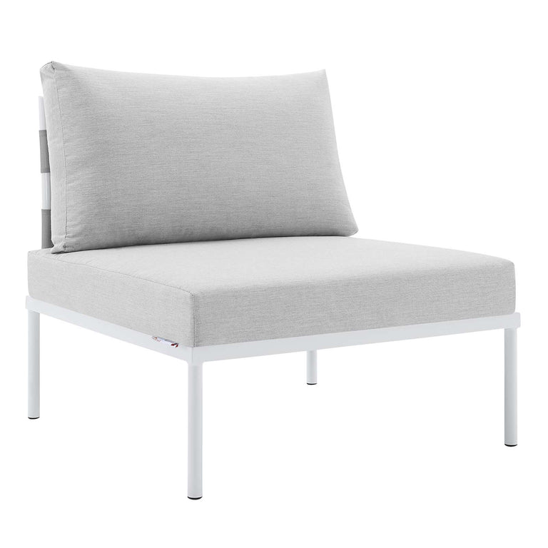 Harmony 7-Piece  Sunbrella® Outdoor Patio Aluminum Sectional Sofa Set in Gray Gray, EEI-4937-GRY-GRY-SET
