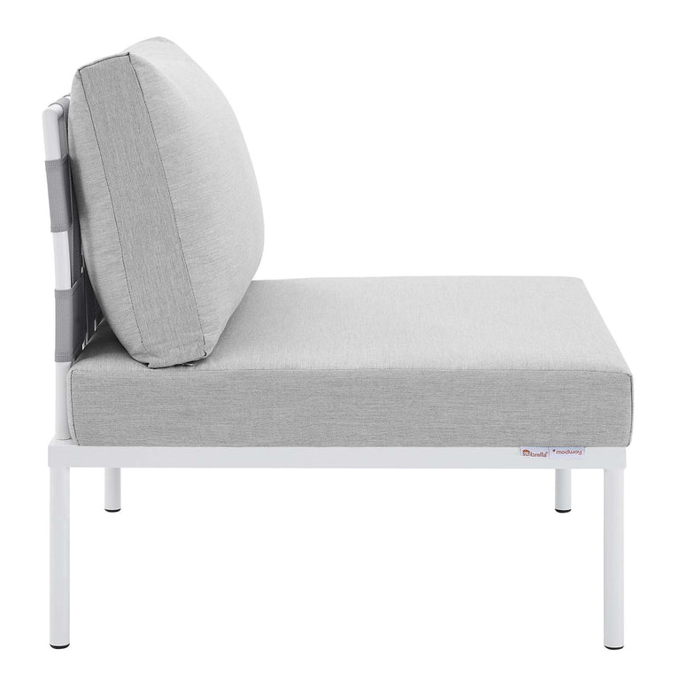 Harmony 7-Piece  Sunbrella® Outdoor Patio Aluminum Sectional Sofa Set in Gray Gray, EEI-4937-GRY-GRY-SET