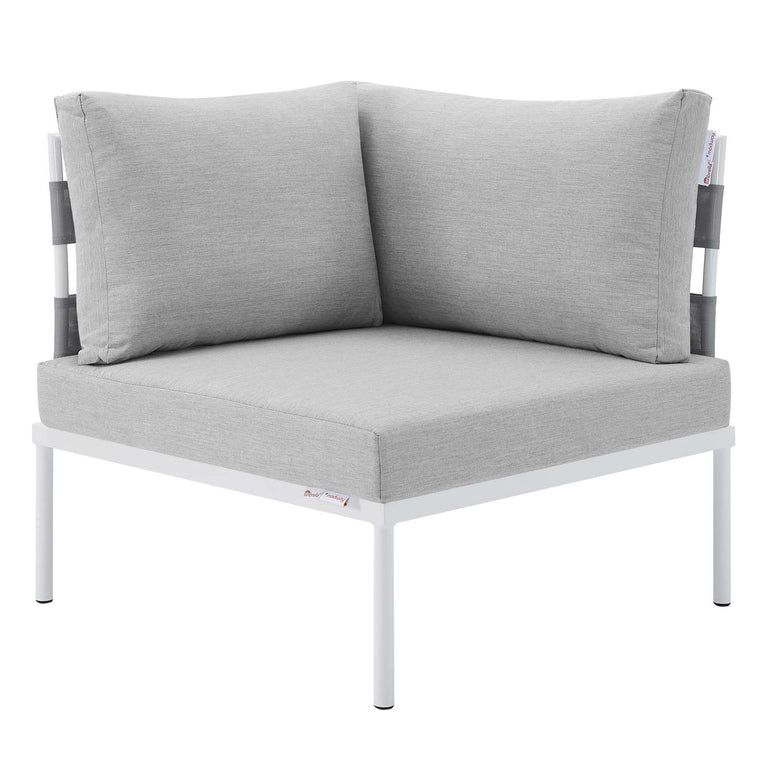 Harmony 8-Piece  Sunbrella® Outdoor Patio All Mesh Sectional Sofa Set in Gray Gray, EEI-4941-GRY-GRY-SET