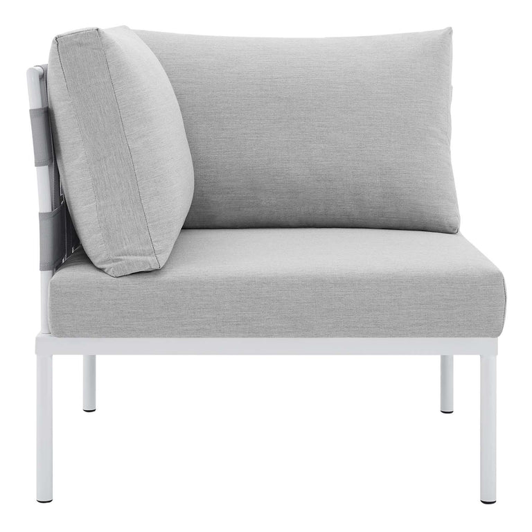 Harmony 8-Piece  Sunbrella® Outdoor Patio All Mesh Sectional Sofa Set in Gray Gray, EEI-4941-GRY-GRY-SET