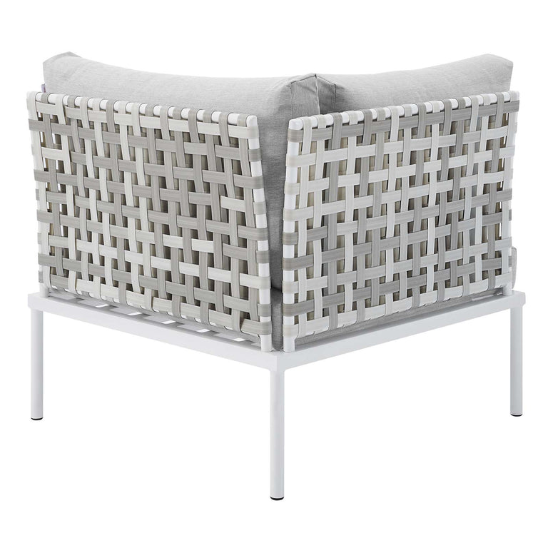 Harmony 10-Piece  Sunbrella® Basket Weave Outdoor Patio Aluminum Sectional Sofa Set in Taupe Gray, EEI-4950-TAU-GRY-SET