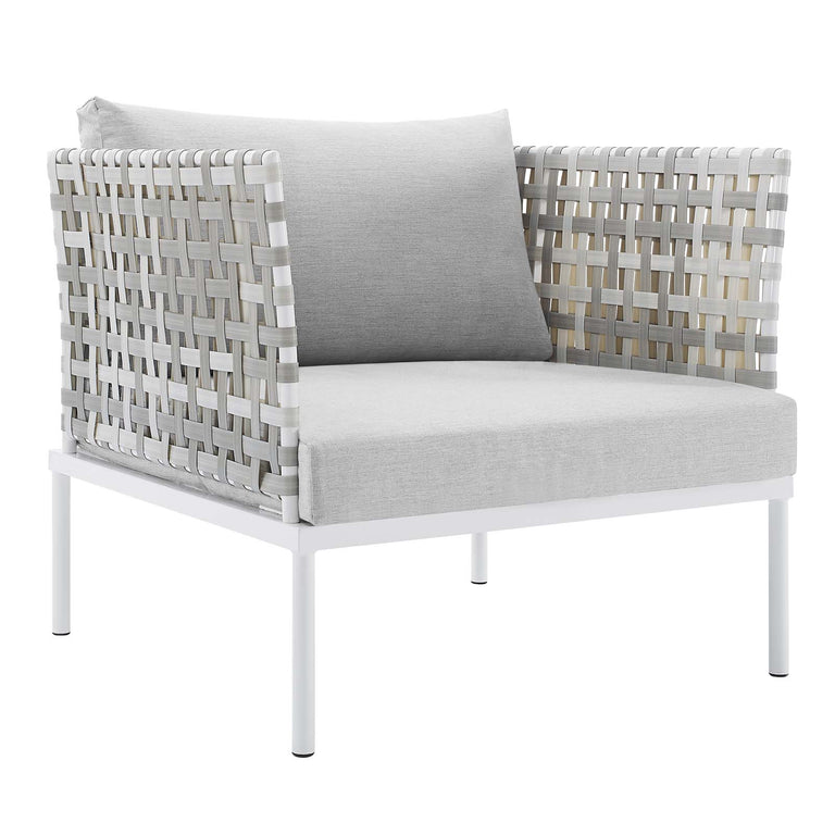 Harmony 10-Piece  Sunbrella® Basket Weave Outdoor Patio Aluminum Sectional Sofa Set in Taupe Gray, EEI-4950-TAU-GRY-SET
