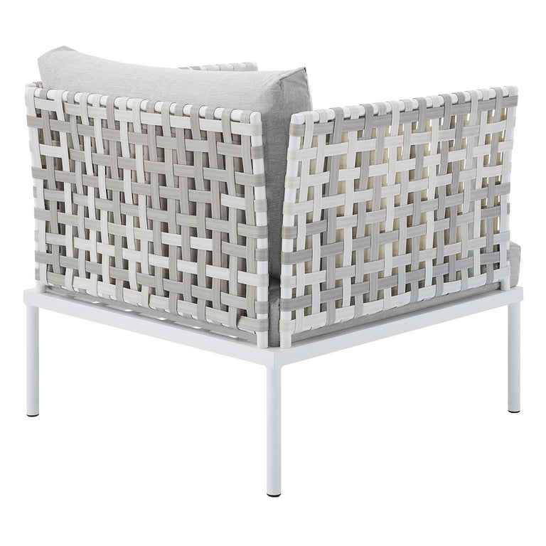 Harmony 10-Piece  Sunbrella® Basket Weave Outdoor Patio Aluminum Sectional Sofa Set in Taupe Gray, EEI-4950-TAU-GRY-SET
