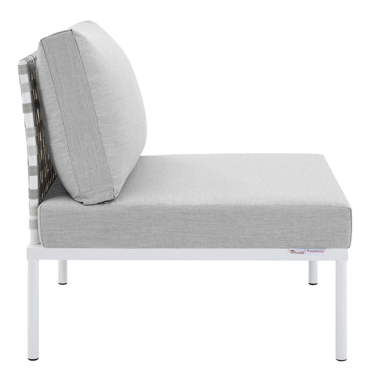 Harmony 10-Piece  Sunbrella® Basket Weave Outdoor Patio Aluminum Sectional Sofa Set in Taupe Gray, EEI-4950-TAU-GRY-SET