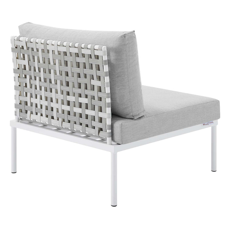 Harmony 10-Piece  Sunbrella® Basket Weave Outdoor Patio Aluminum Sectional Sofa Set in Taupe Gray, EEI-4950-TAU-GRY-SET