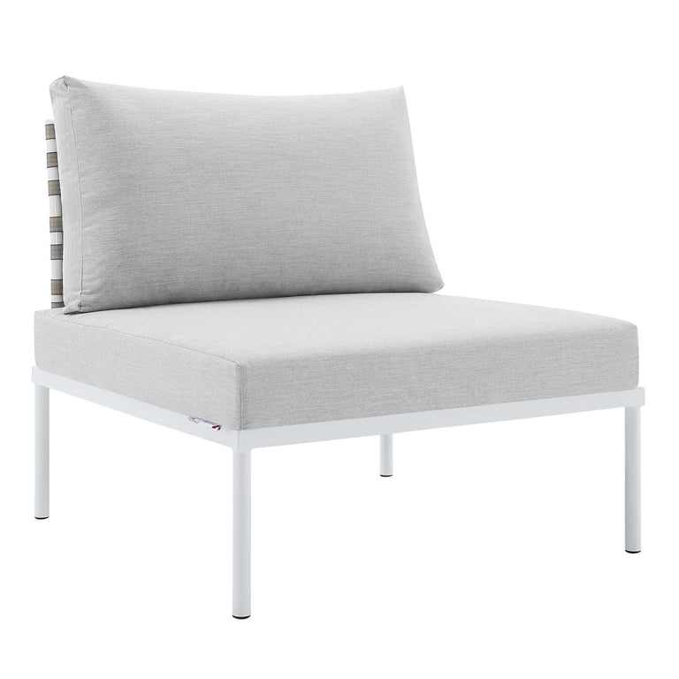 Harmony 10-Piece  Sunbrella® Basket Weave Outdoor Patio Aluminum Sectional Sofa Set in Tan Gray, EEI-4951-TAN-GRY-SET