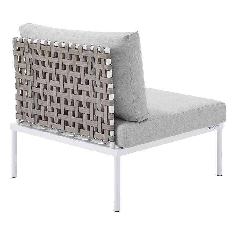 Harmony 10-Piece  Sunbrella® Basket Weave Outdoor Patio Aluminum Sectional Sofa Set in Tan Gray, EEI-4951-TAN-GRY-SET
