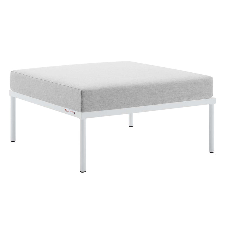 Harmony 10-Piece  Sunbrella® Outdoor Patio Aluminum Sectional Sofa Set in White Gray, EEI-4952-WHI-GRY-SET