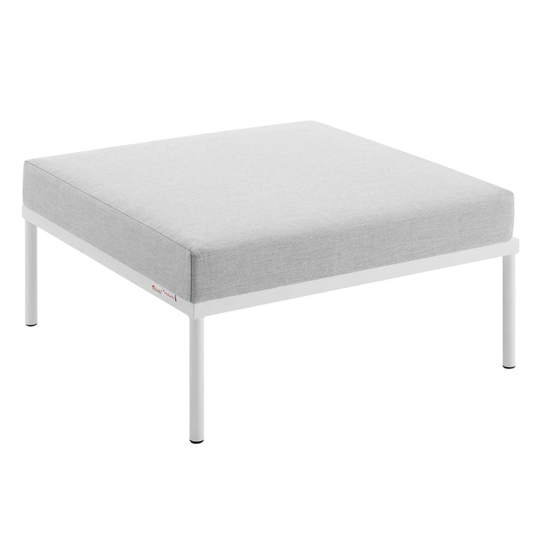 Harmony 10-Piece  Sunbrella® Outdoor Patio Aluminum Sectional Sofa Set in White Gray, EEI-4952-WHI-GRY-SET