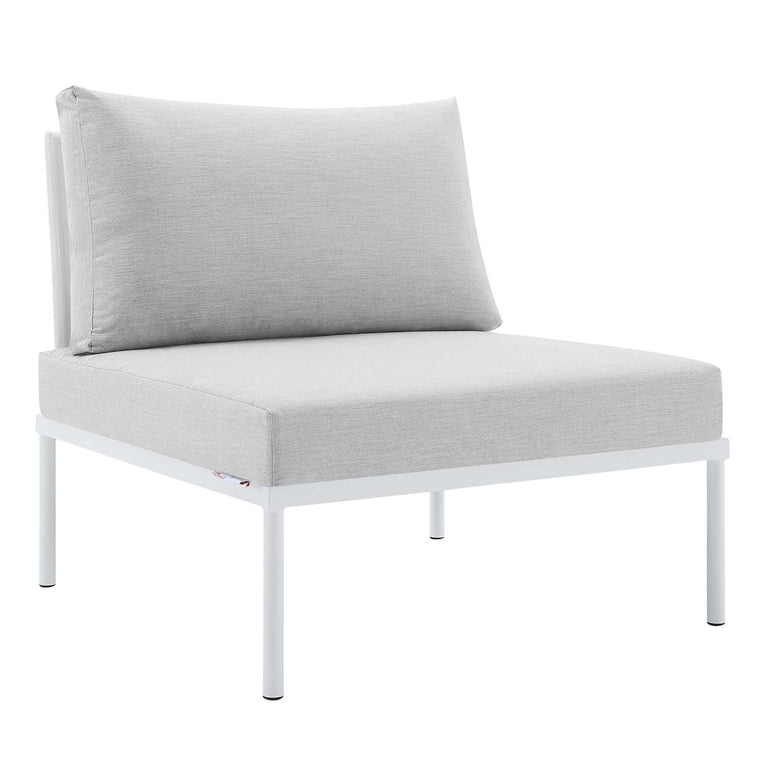 Harmony 10-Piece  Sunbrella® Outdoor Patio Aluminum Sectional Sofa Set in White Gray, EEI-4952-WHI-GRY-SET
