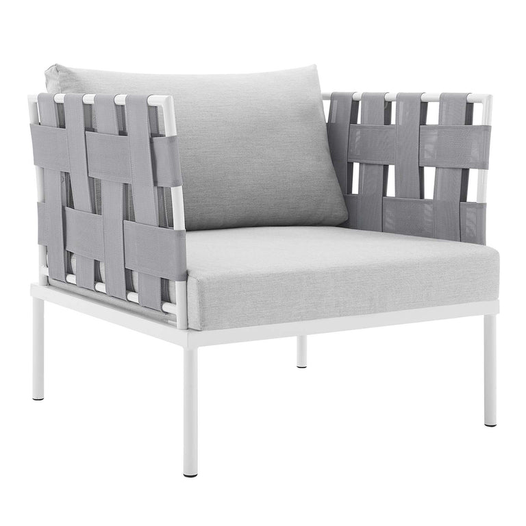 Harmony 10-Piece  Sunbrella® Outdoor Patio Aluminum Sectional Sofa Set in Gray Gray, EEI-4953-GRY-GRY-SET