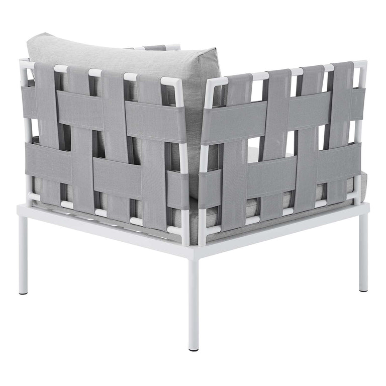 Harmony 10-Piece  Sunbrella® Outdoor Patio Aluminum Sectional Sofa Set in Gray Gray, EEI-4953-GRY-GRY-SET