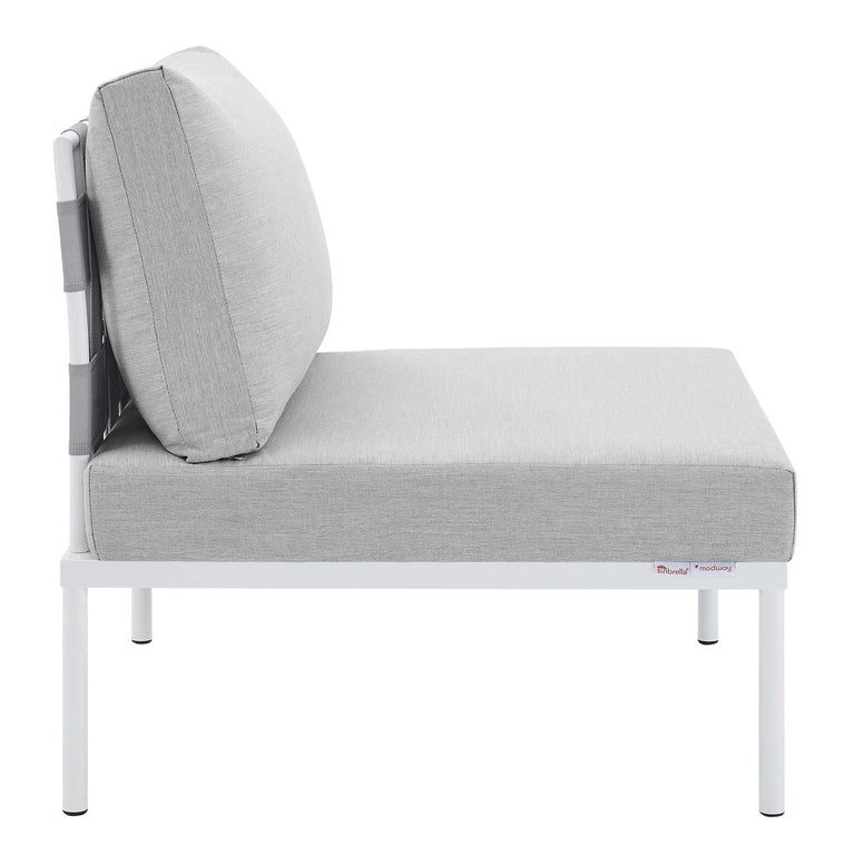 Harmony 10-Piece  Sunbrella® Outdoor Patio Aluminum Sectional Sofa Set in Gray Gray, EEI-4953-GRY-GRY-SET