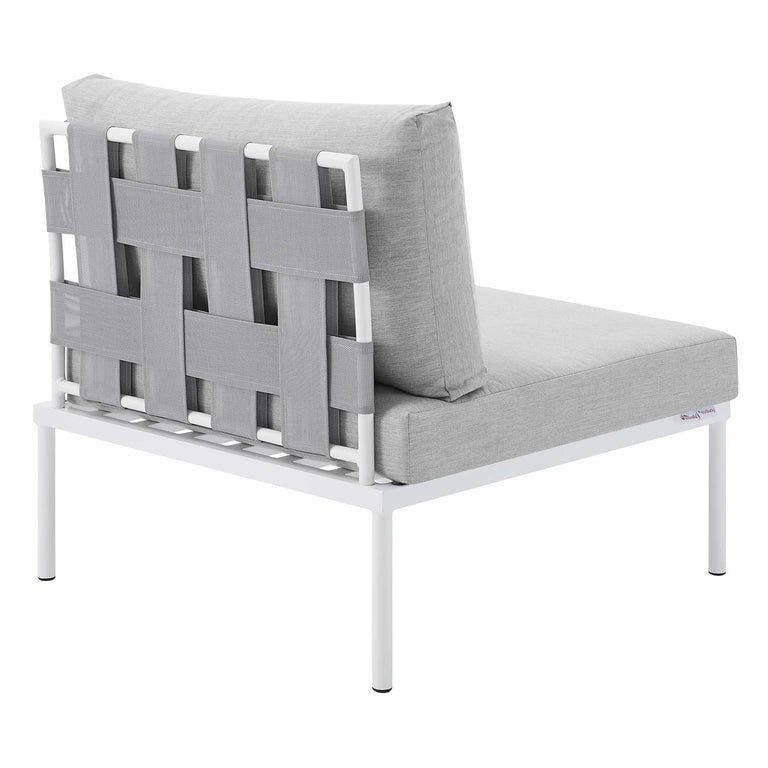 Harmony 10-Piece  Sunbrella® Outdoor Patio Aluminum Sectional Sofa Set in Gray Gray, EEI-4953-GRY-GRY-SET