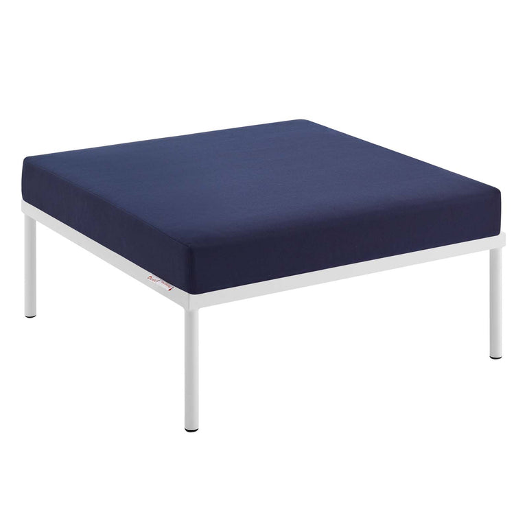 Harmony 10-Piece  Sunbrella® Outdoor Patio Aluminum Sectional Sofa Set in Gray Navy, EEI-4953-GRY-NAV-SET