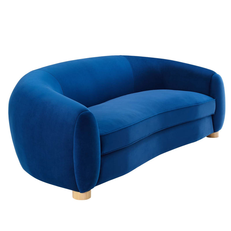 Abundant Performance Velvet Sofa in Navy, EEI-4970-NAV