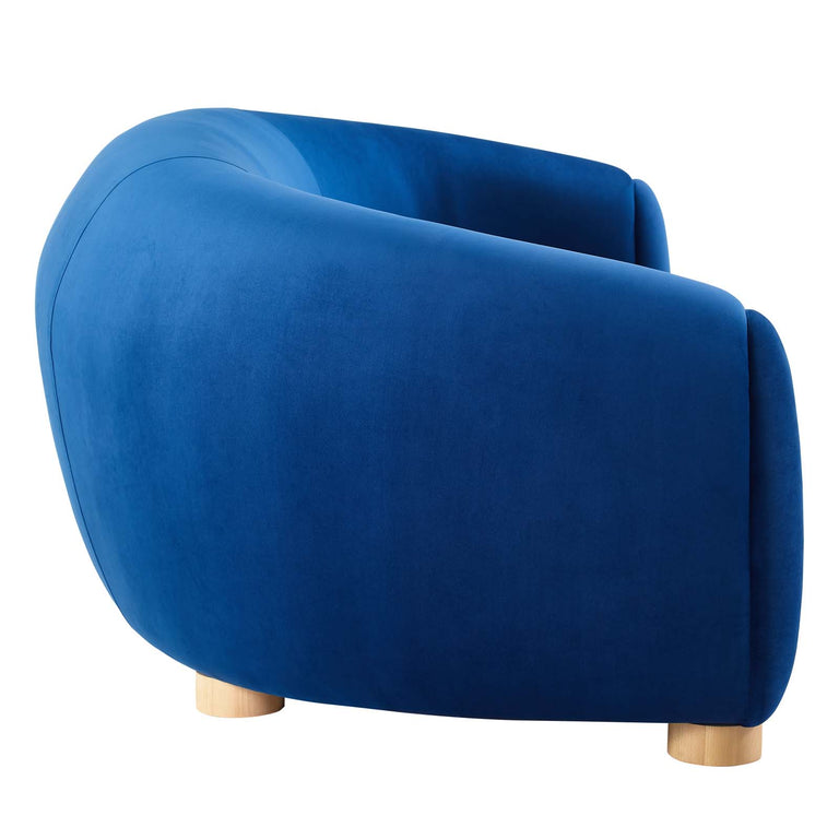 Abundant Performance Velvet Sofa in Navy, EEI-4970-NAV