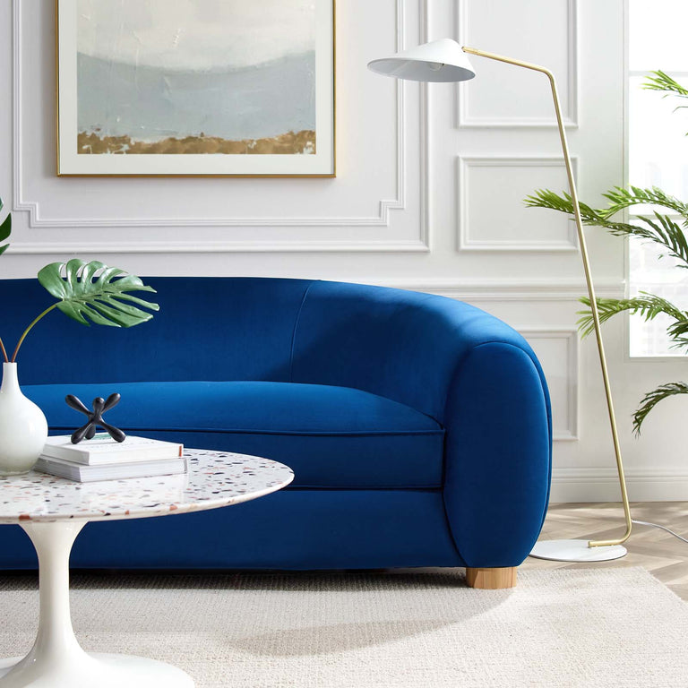 Abundant Performance Velvet Sofa in Navy, EEI-4970-NAV