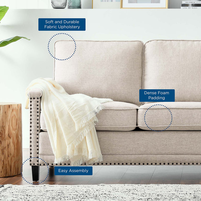 Ashton Upholstered Fabric Sofa in Beige, EEI-4982-BEI