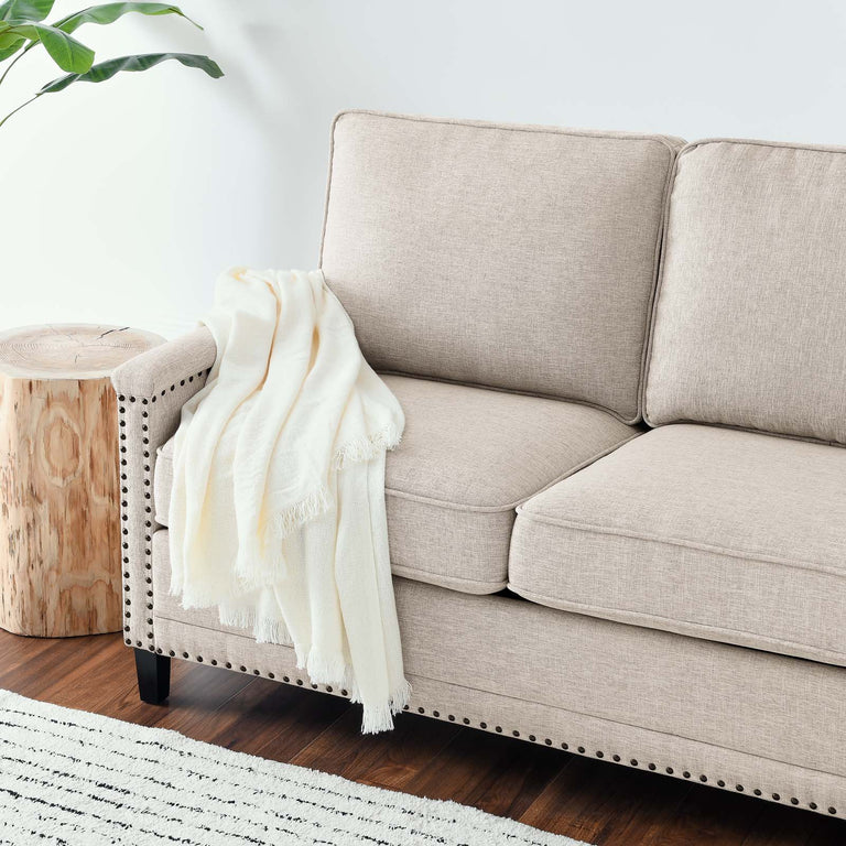 Ashton Upholstered Fabric Sofa in Beige, EEI-4982-BEI