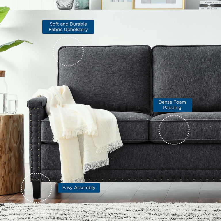 Ashton Upholstered Fabric Sofa in Charcoal, EEI-4982-CHA