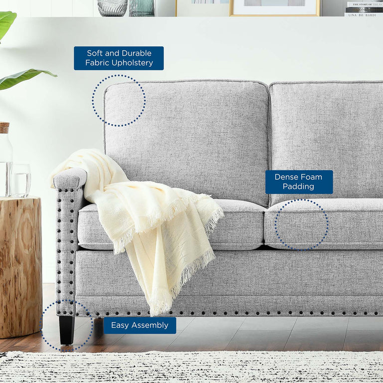 Ashton Upholstered Fabric Sofa in Light Gray, EEI-4982-LGR