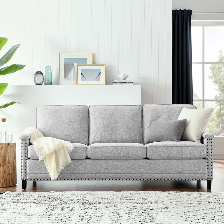 Ashton Upholstered Fabric Sofa in Light Gray, EEI-4982-LGR