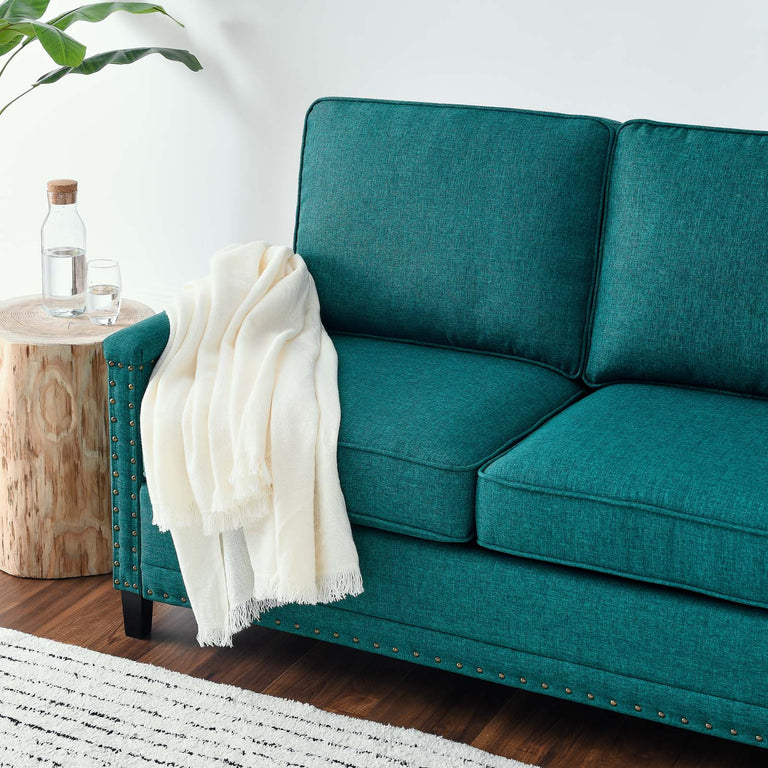 Ashton Upholstered Fabric Sofa in Teal, EEI-4982-TEA