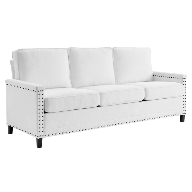 Ashton Upholstered Fabric Sofa in White, EEI-4982-WHI