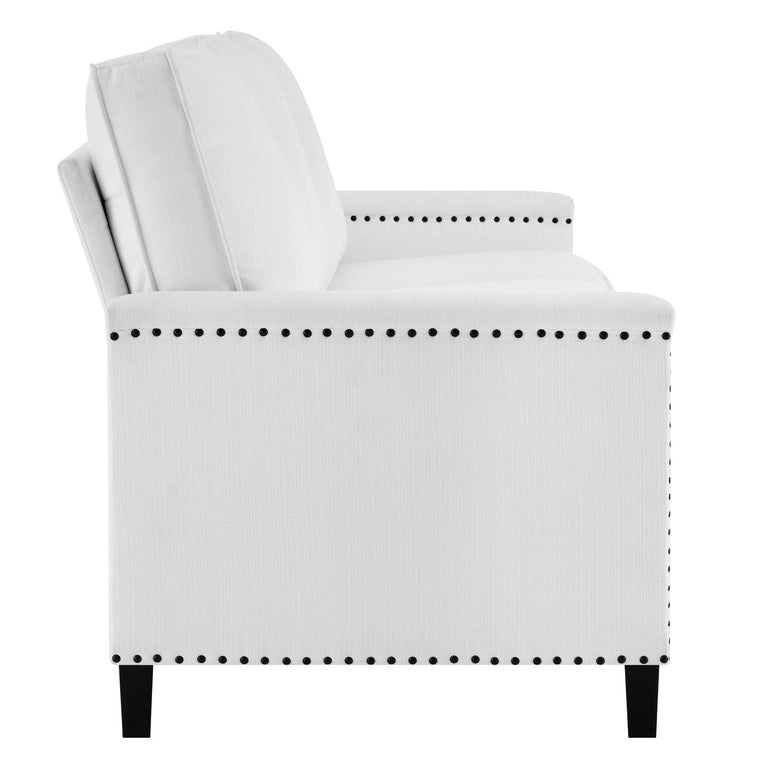 Ashton Upholstered Fabric Sofa in White, EEI-4982-WHI