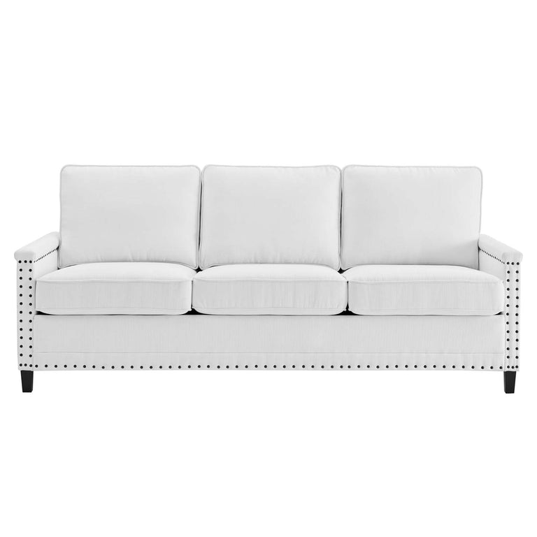 Ashton Upholstered Fabric Sofa in White, EEI-4982-WHI