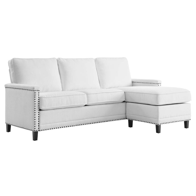 Ashton Upholstered Fabric Sectional Sofa in White, EEI-4994-WHI