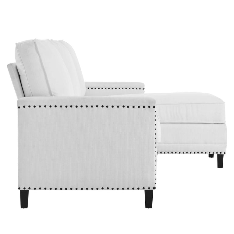 Ashton Upholstered Fabric Sectional Sofa in White, EEI-4994-WHI
