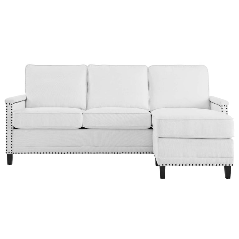 Ashton Upholstered Fabric Sectional Sofa in White, EEI-4994-WHI