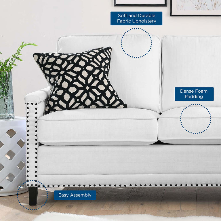 Ashton Upholstered Fabric Sectional Sofa in White, EEI-4994-WHI