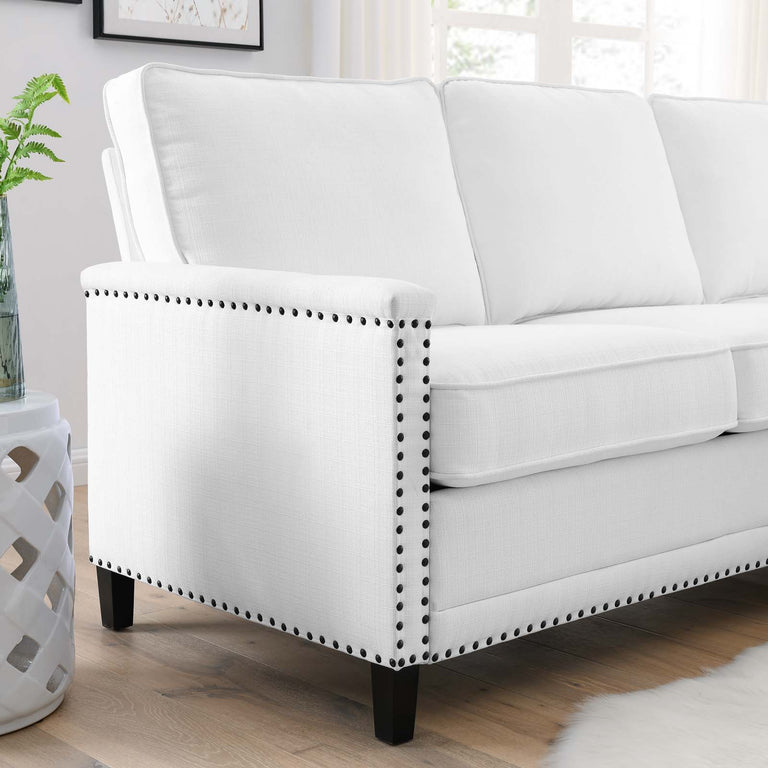 Ashton Upholstered Fabric Sectional Sofa in White, EEI-4994-WHI