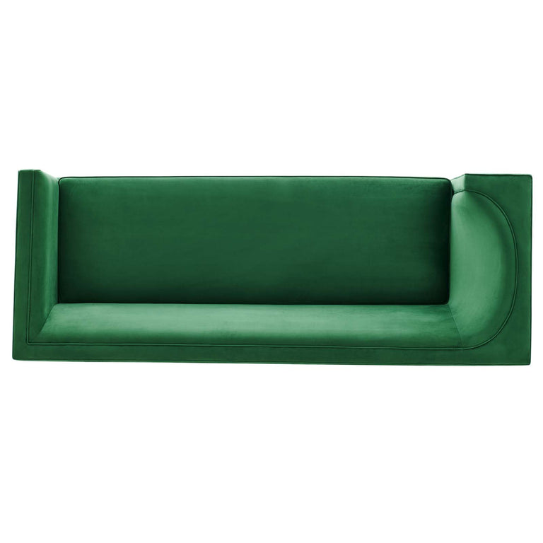 Eminence Upholstered Performance Velvet Sofa in Emerald, EEI-5016-EME