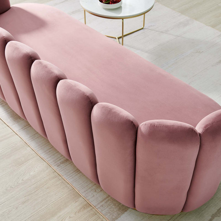 Victoria Channel Tufted Performance Velvet Sofa in Dusty Rose, EEI-5017-DUS