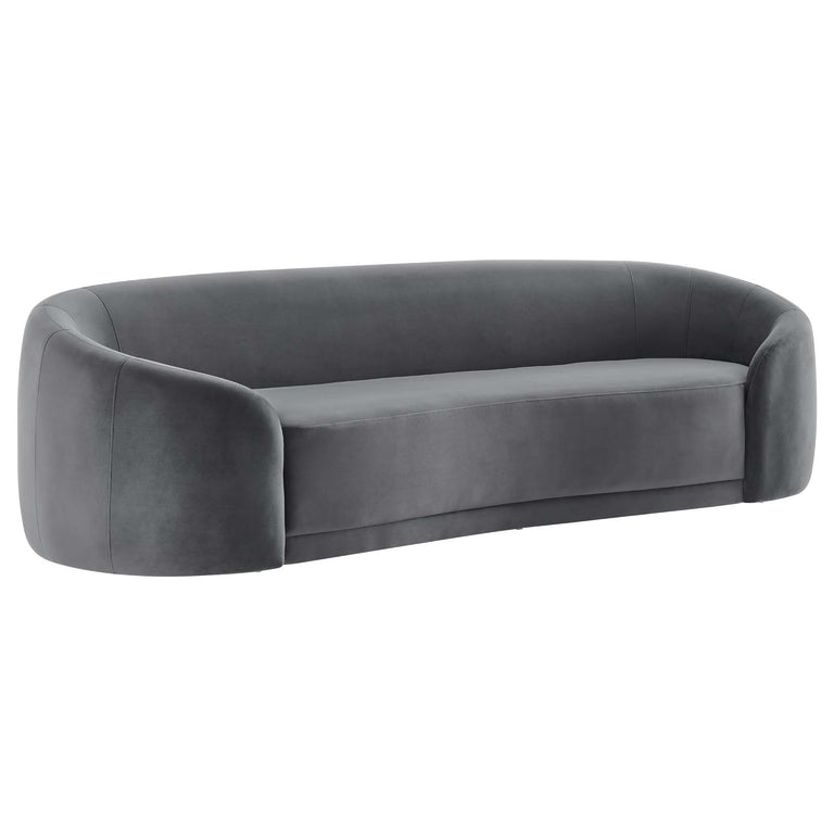Contessa Performance Velvet Sofa in Gray, EEI-5018-GRY