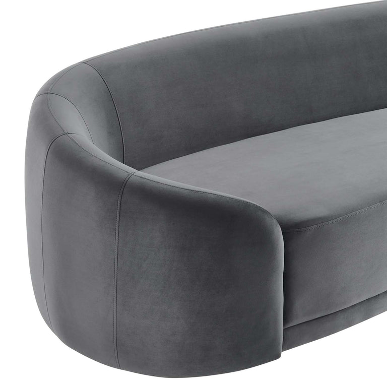 Contessa Performance Velvet Sofa in Gray, EEI-5018-GRY