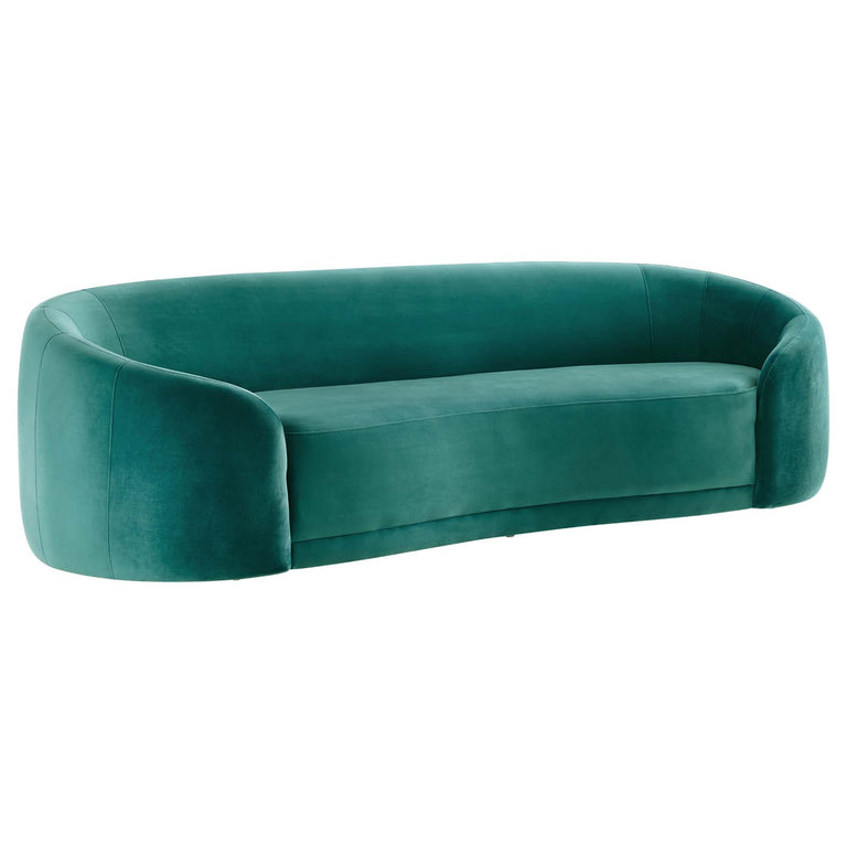 Contessa Performance Velvet Sofa in Teal, EEI-5018-TEA
