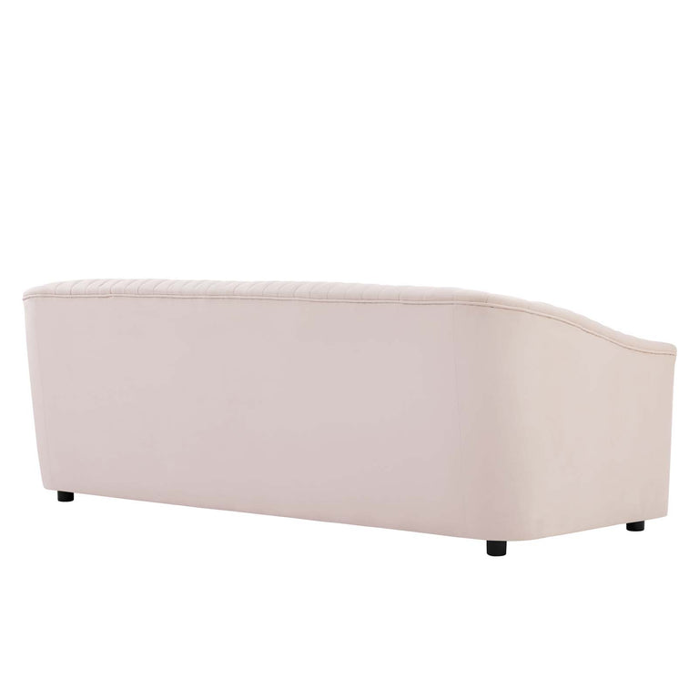 Announce Performance Velvet Channel Tufted Sofa in Pink, EEI-5053-PNK