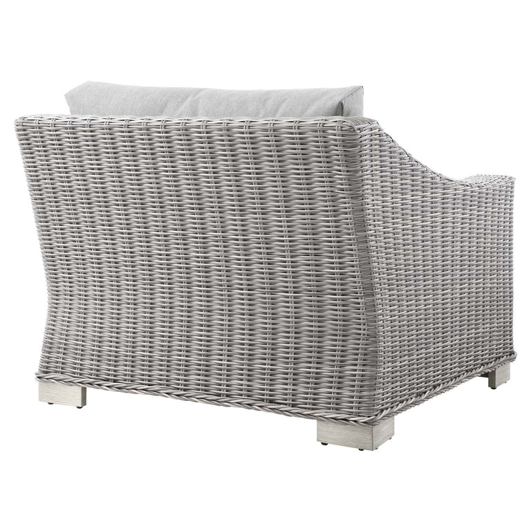 Conway Outdoor Patio Wicker Rattan 6-Piece Sectional Sofa Furniture Set in Light Gray Gray, EEI-5099-GRY